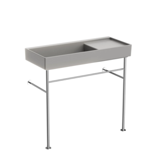 VitrA ArchiPlan Metal Ayaklı Dar Lavabo Mat Taş Gri, 90 cm