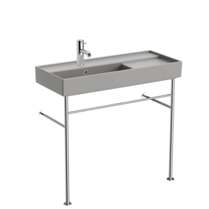 VitrA ArchiPlan Metal Ayaklı Dar Lavabo Mat Taş Gri, 90 cm