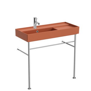 VitrA ArchiPlan Metal Ayaklı Dar Lavabo Mat Terra Rosa, 90 cm