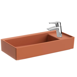 VitrA ArchiPlan Sağdan Armatürlü Dar Lavabo 60 cm, Mat Terra Rosa