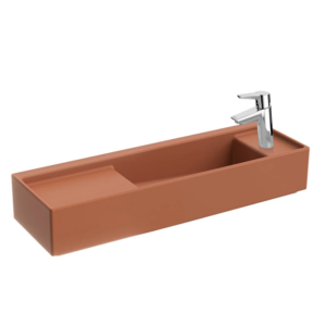 VitrA ArchiPlan Sağdan Armatürlü Dar Lavabo 90 cm, Mat Terra Rosa