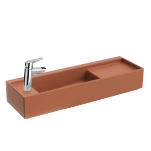 VitrA ArchiPlan Soltan Armatürlü Dar Lavabo 90 cm, Mat Terra Rosa