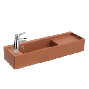 VitrA ArchiPlan Soltan Armatürlü Dar Lavabo 90 cm, Mat Terra Rosa