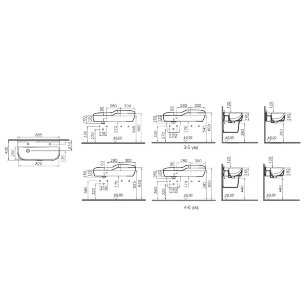 VitrA Sento İkili Lavabo (çift kademeli), 85 cm