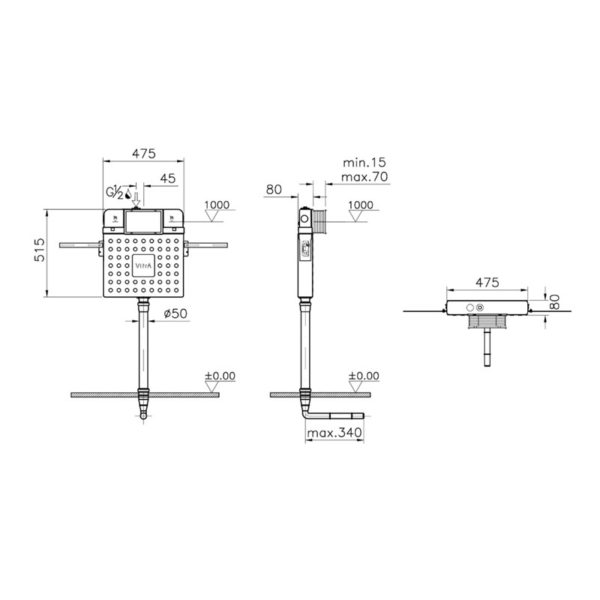 VitrA V8 Helataşları için Gömme Rezervuar 3/6 L